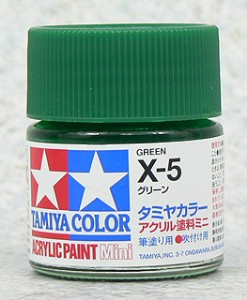 TAMIYA 壓克力系水性漆 10ml 亮光綠色 X-5
